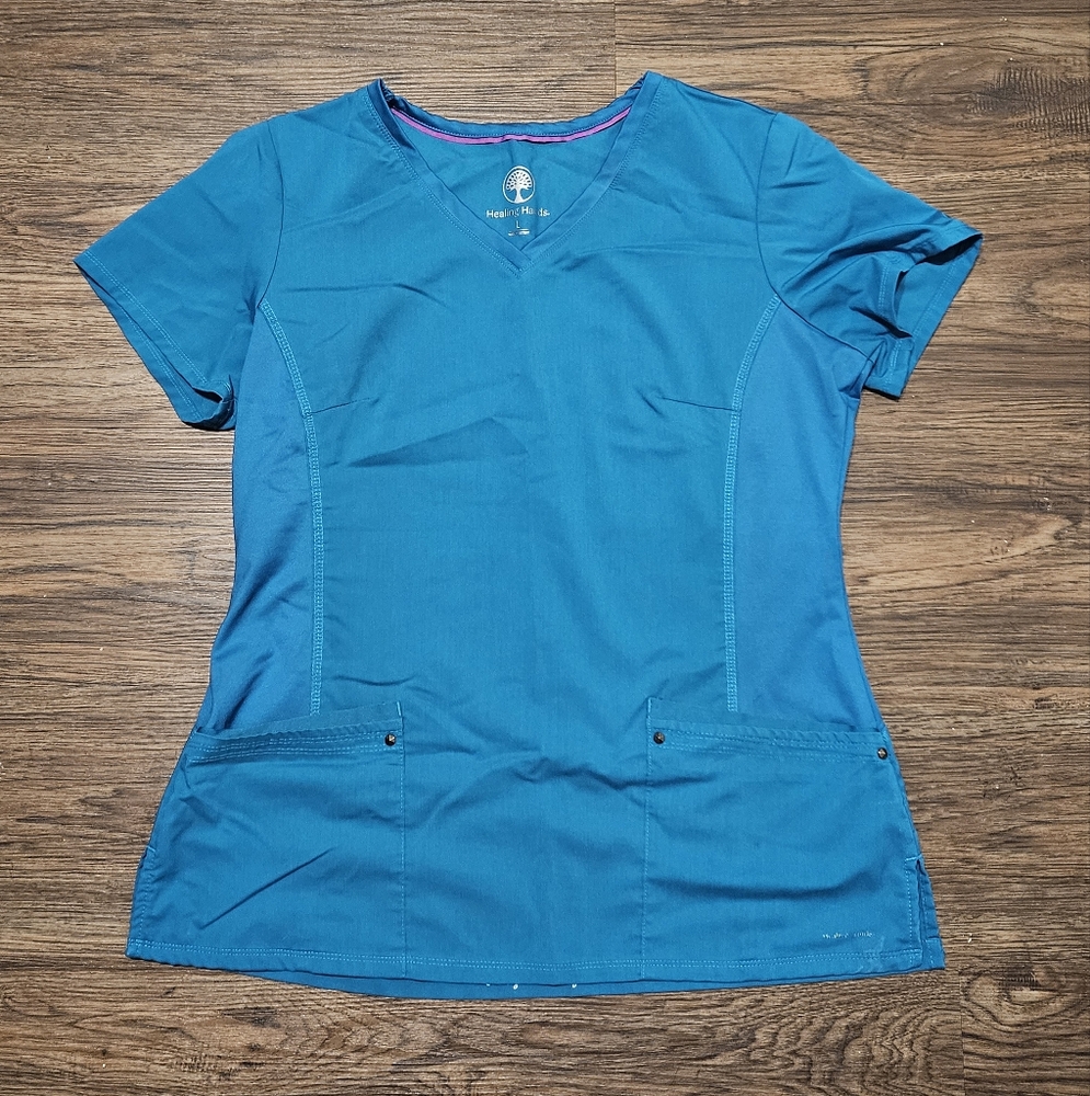Healing Hands Blue Fitted Short Sleeve T-Shirt